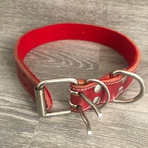 Leather dog collar red